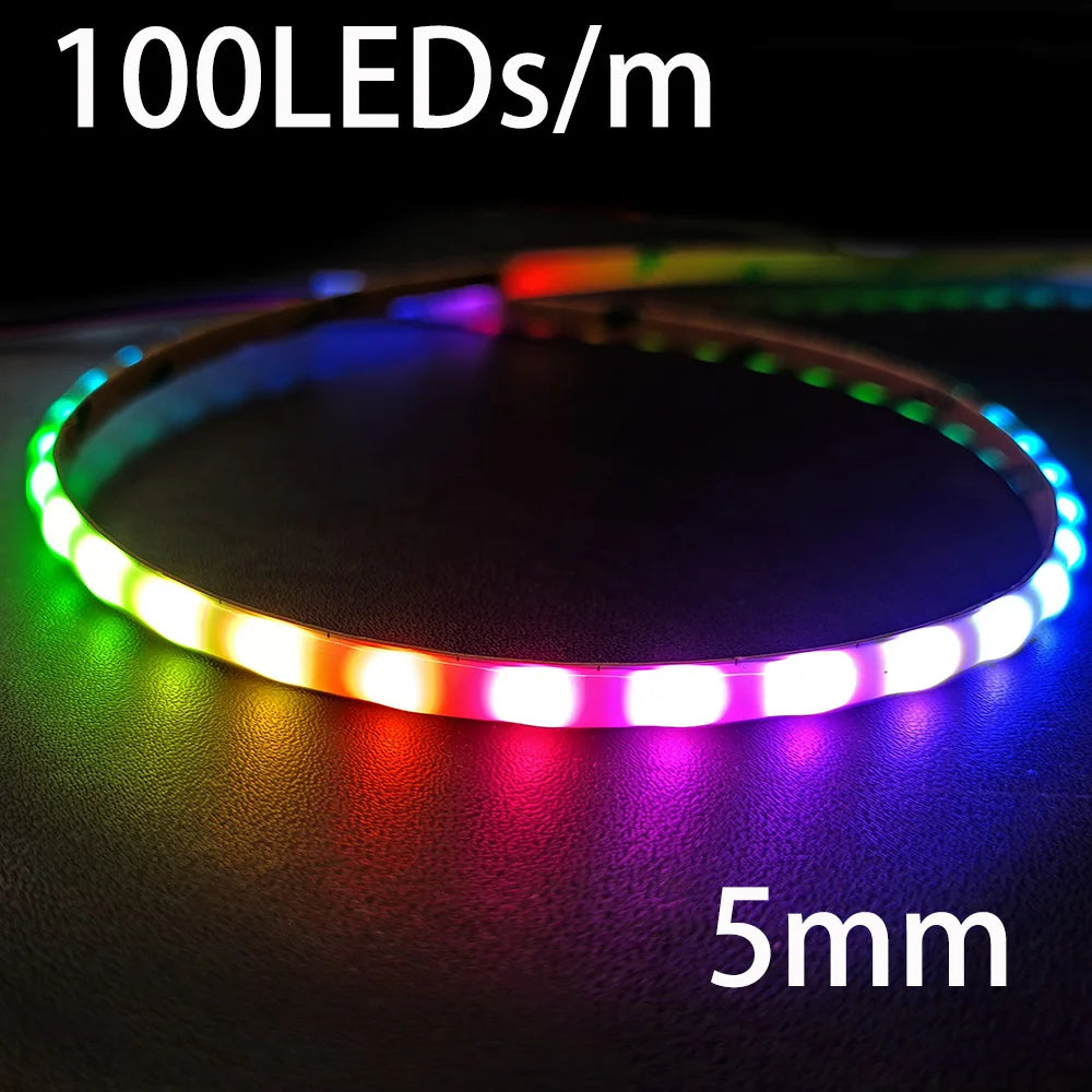 Led Strip Lights 2812b RGB Led Strip Dream Color 5mm DC5V 12V APP Control Luces Flexible Diode Decor TV Screen BackLight Pixel