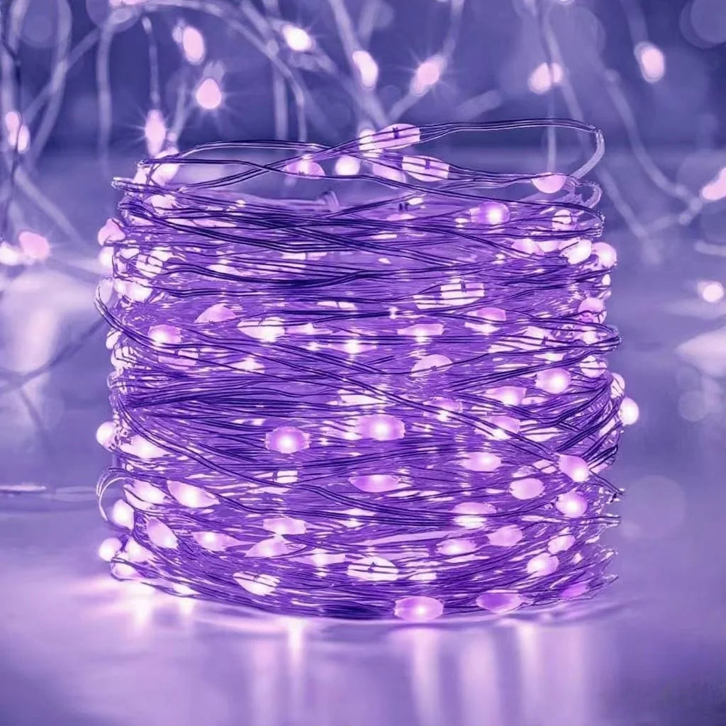 Battery Powered 10/20/30/50/100LEDs String Lights  Copper Wire Light for Holiday Lighting Camping Flower Wedding Christmas Decor