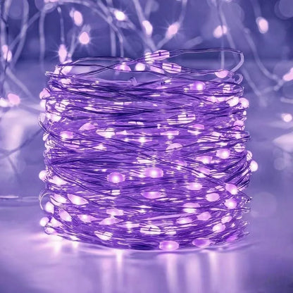 Battery Powered 10/20/30/50/100LEDs String Lights  Copper Wire Light for Holiday Lighting Camping Flower Wedding Christmas Decor