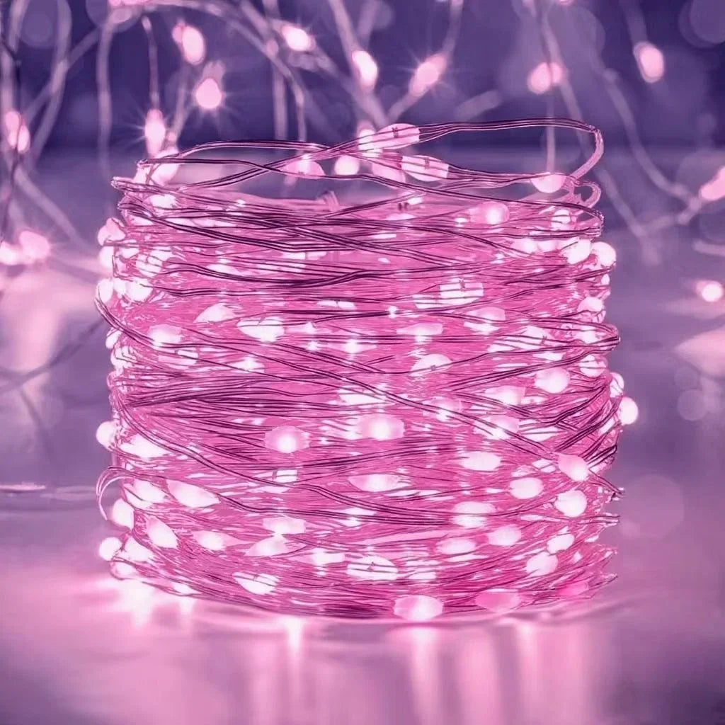 Battery Powered 10/20/30/50/100LEDs String Lights  Copper Wire Light for Holiday Lighting Camping Flower Wedding Christmas Decor
