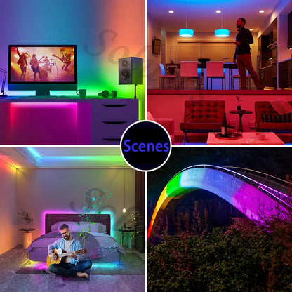 Led Strip Lights 2812b RGB Led Strip Dream Color 5mm DC5V 12V APP Control Luces Flexible Diode Decor TV Screen BackLight Pixel